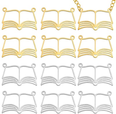 Dailygoods- Boek Charme 12 Stuks - Roestvrij Stalen Hangers - Gouden