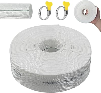 Solidchoice - Geweven Slang 1 1/4 inch Platte Slang - 10 m met Slangklemmen voor Afwatering