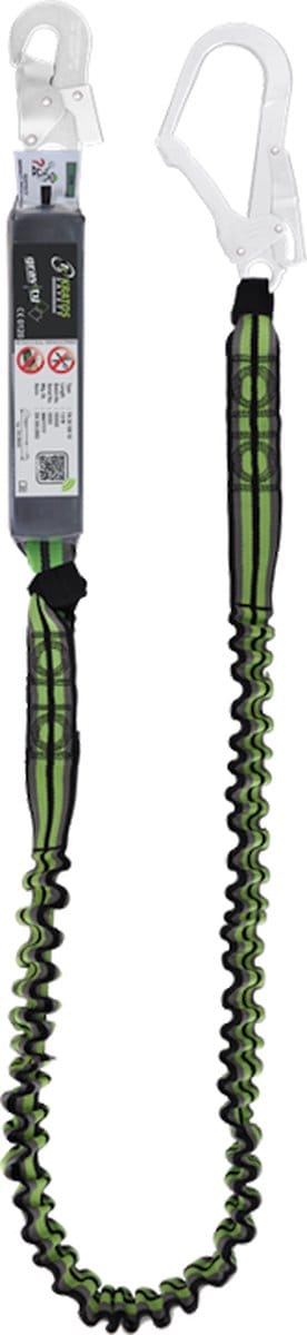 Kratos Safety Elastische Veiligheidslijn 2 meter FA3070320 - FA5010322B Aluminium karabijnhaak - Incl. FA5010322B Aluminium karabijnhaak
