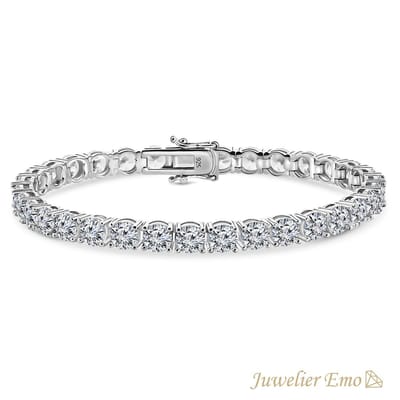 Juwelier Emo - Tennis Armband Zilver Premium - Ronde Zirkonia stenen 5 MM - Lengte 17 CM