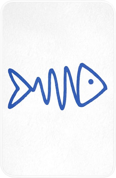 WC mat 40x60 cm - Antislip - Vis - Minimalistisch - Blauw - Lijn - Toiletmat - Vloermat - Douchemat - Toilet tapijt - Toiletmatten