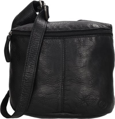 Hide & Stitches Paint Rock Crossbody Schoudertas - Ritsvakken - Leren Dames Tas - Zwart