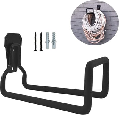 Tuinslanghouder - Metalen Tuinslanghouder - Tuinslang Opbergen - Houder Voor Tuinslangen - Heavy Duty Wall Mount Watering Pipe Tube Storage Hanger - Wandgemonteerde Waterslanghouder Voor Buitentuin - Zwart - 1 Stuk