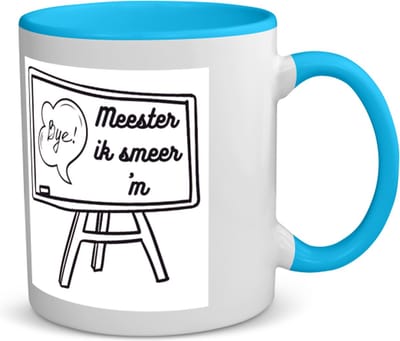 Akyol - meester ik smeer ´m koffiemok - theemok - blauw - Meester - meester - leraar - 350 ML inhoud