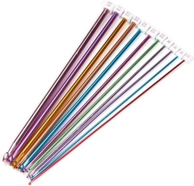 Haaknaalden Set - Haaknaalden - Haken - Bruin - Aluminium - DIY - 11-delig - Naaien - Breien - Haken - Gereedschap - Hobby - Haaknaald - Tunisch