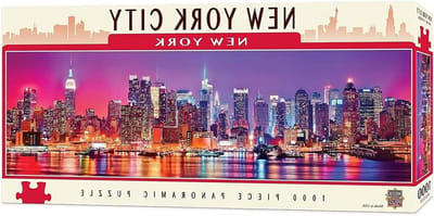 New York Puzzel - Panoramische Legpuzzel - Ontspanning Thuis - Stad Panorama - 13 x 39 cm - Meerkleurig