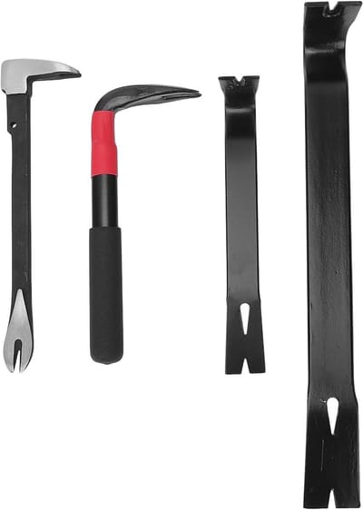 Koevoetset 4-delig - Nageltrekker Prybar - Huisdecoratie Houtbewerking - Hoge Hardheid Staal - 40 cm Pakket - Metaal