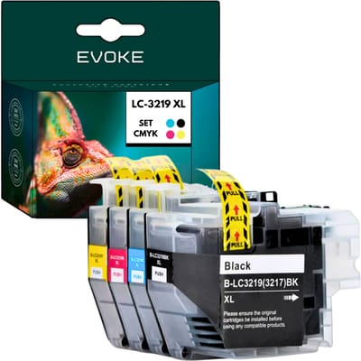 Evoke compatibele inkt voor Brother Lc-3219Xl Lc3219Xl Lc3219 Lc3219Xlval 4X Cmyk: Zwart, Cyaan, Magenta, Geel 119 ml 7050 pagina's Mfc-J5330Dw J5335Dw J5335Dwf J5730Dw J5830Dw J5930Dw J6530Dw J6535Dw