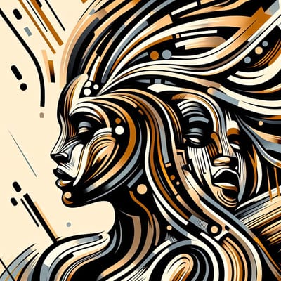 AFRICAN ABSTRACT: 100x100cm Aluminium. Decoratie - Afrika - Modern - Aards - Kunst