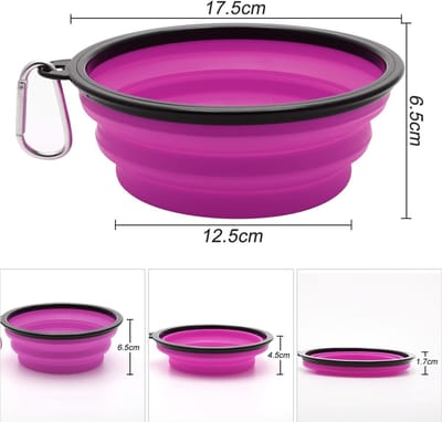 Grote Vouwbare Hondenkom Set van 2, 1000ml, Draagbare Reisvoeders voor Honden, Ideaal voor Wandelen en Kamperen