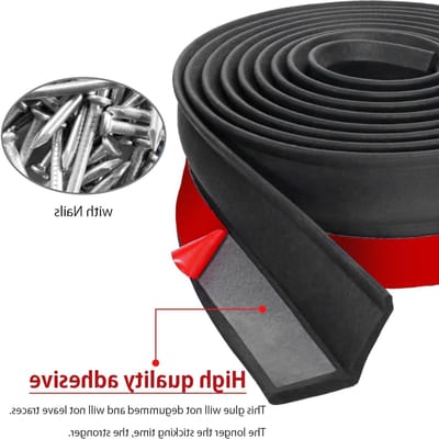 Universele Garagedeurafdichting 6M - Afdichtstrip voor Garagedeuren met Spijkers, Waterdicht en Winddicht