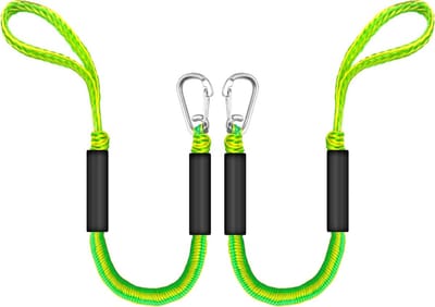 Bungee Dock Lijnen - Aanleglijnen Schokbrekers - Boot Aanleggen - Schokabsorberend Ontwerp - 2 voet - Groen Geel