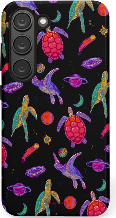 Casetastic Hoesje Geschikt voor Samsung S23 - Stijlvolle Beschermende Duo-layer Case - Astro schildpad