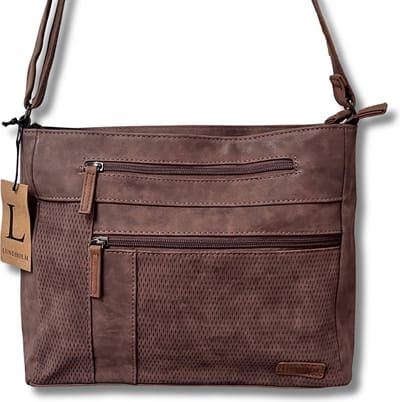 Lundholm Tas Schoudertas Dames topkwaliteit PU leer Bruin - cadeau voor vrouw - Scandinavisch Design | Göta serie