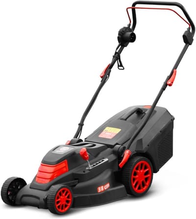 Elektrische Grasmaaier - Grasmaaier - Middelgrote Tuinen - 5-voudige Hoogteverstelling - 38 cm Maaibreedte - Zwart