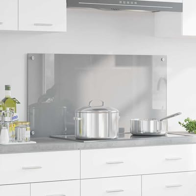 vidaXL - Keukenachterwand - Lichtgrijs - 100 - x - 50 - cm - gehard - glas