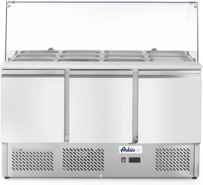 Arktic - Saladette - 3 deuren - Met glazen vitrine - 380L - 230V