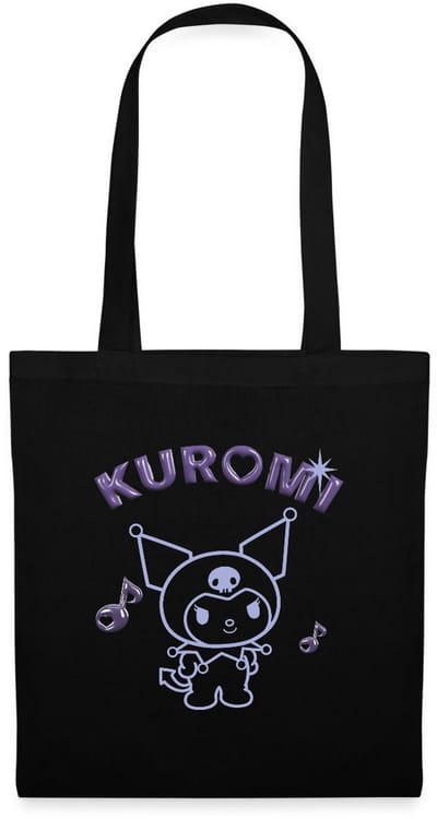 Kuromi Omtrekontwerp Met Paarse Chrome Letters Tas Van Stof Schoudertas