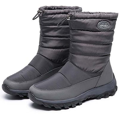 Sneeuw Dames Laarzen Zachte Laarzen Dames Platform Schoenen Voor Vrouwen Bont Warm Houdende Schoenen Vrouw Casual Plus Size Winterlaarzen 43 grijs