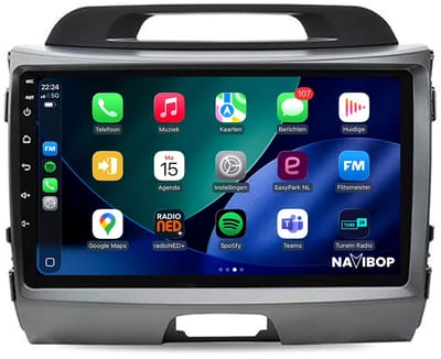 Geschikt voor Kia Sportage (2010 t/m 2016) | 4+64GB 8-CORE | 9 inch Android 15.0 CarPlay autoradio | Draadloos CarPlay & Android Auto | Externe microfoon | Bluetooth & WiFi | NAVIBOP NB-5215 | Bouwjaar 2010 t/m 2016
