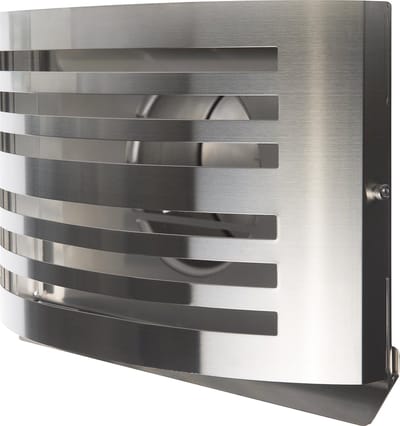 Opbouw uitblaas ventilatierooster Ø 125 mm INOX met geïsoleerde terugslagklep - 33 cm x 20 cm