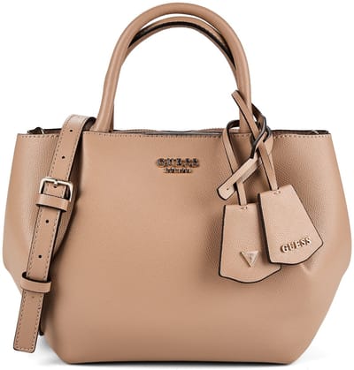 GUESS handtas schoudertas Amorette Girlfriend Satchel Beige Taupe