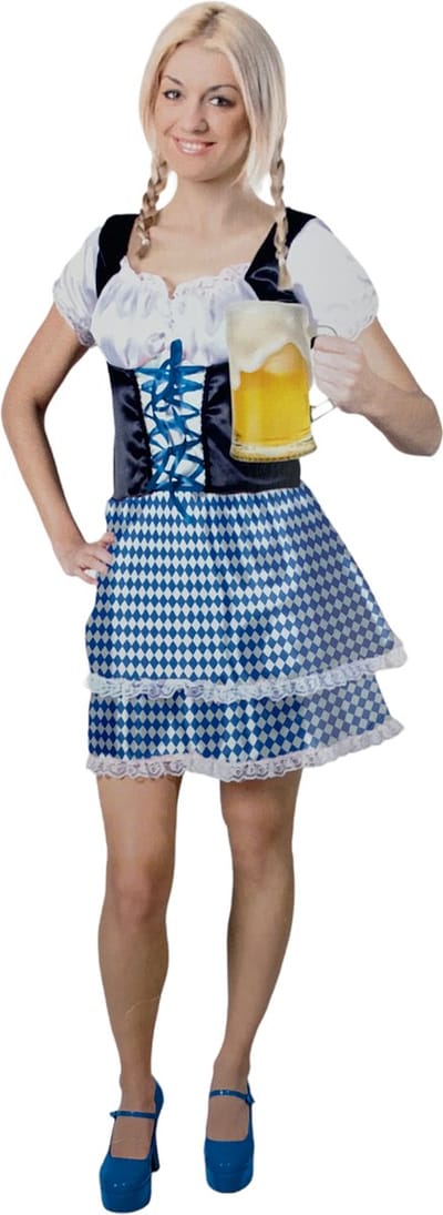 Oktoberfest Tirol Jurk Dames Blauw - maat S/M 36/38