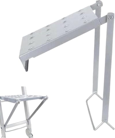 Ladderpaneel Accessoire - Werkplank Houder - Veilig Werken Op Hoogte - Gemaakt Van Roestvrij Staal - 10x31x10 cm - Zilverkleurig