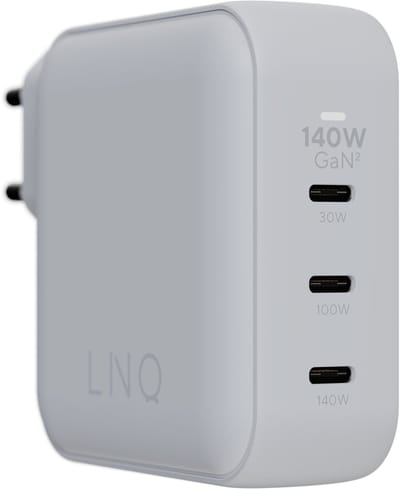 Linq Connects Laptop lader 140W GAN2 - Snellader met Geavanceerde GAN Technologie - USB-C Power Delivery Adapter voor Laptop, Tablet & Smartphone