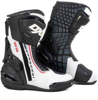 MOTOBLOUZ MotorMotorlaarzen FLEX Mannen|Synthetisch Zwart/Wit/Rood 47 CE-gekeurd