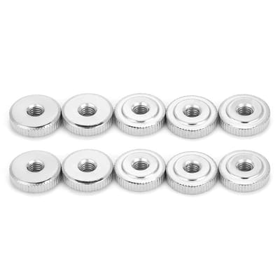 Knurled moeren set van 10 stuks, ronde knurled thumb nuts M3 M4 M5 M8 van koolstofstaal voor machinebouw en mechanische toepassingen