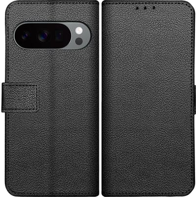 Just in Case hoesje geschikt voor Google Pixel 10 / 10 Pro Hoesje met Pasjeshouder - Bookcase Classic - Zwart