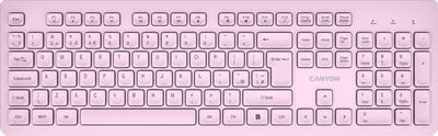 Canyon HKB-W01 Serie - Draadloos Toetsenbord - Full-size - Ultrastille Toetsen - Roze