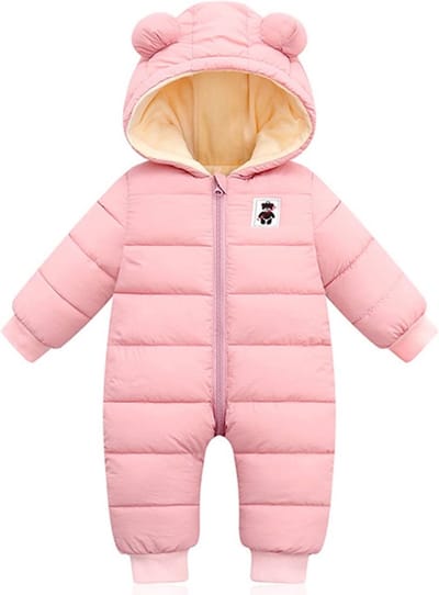 Hooded Winter Romper voor Baby's - Donsjack Snowsuit Jas voor Jongens en Meisjes 0-12 maanden