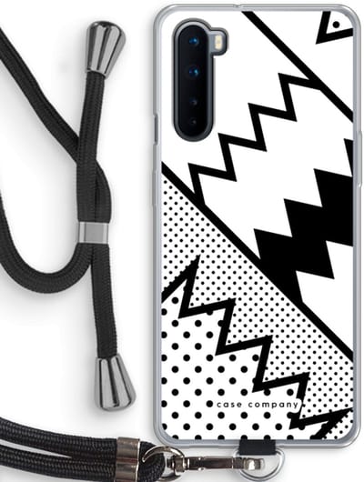 Case Company® - Hoesje met koord geschikt voor OnePlus Nord hoesje met Koord - Pop Art #5 - Telefoonhoesje met Zwart Koord - Bescherming aan alle Kanten en Over de Schermrand