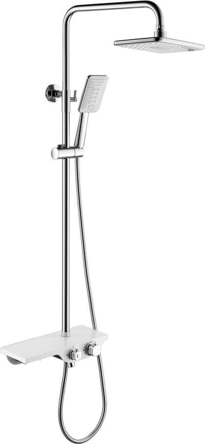 Mawialux thermostatische regendoucheset- Opbouw - Thermostaat - Vierkant - Tisa Chroom Wit