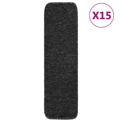 vidaXL - Trapmatten - 15 - st - anti-slip - rechthoekig - 75x20 - cm - antracietkleur