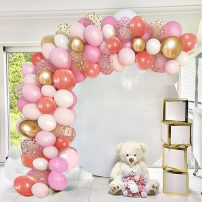 Fienosa Ballonnenboog Roze- Luxe Verjaardag Ballonnen - Glitter en Glamour - Ballonnenboog - Verjaardag - 125 stuks - Helium Ballonnen - Ballonboog Versiering – Feest Decoratie Verjaardag - Papieren Confetti in de ballonnen