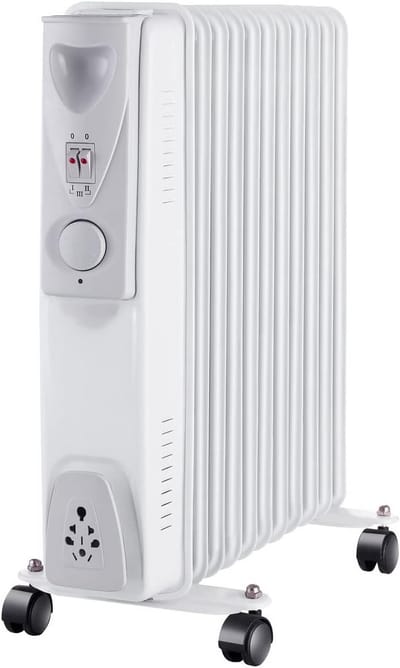 Oliekachel - Verwarming - Ruimte Verwarmen - 11 Elementen - 52x16x64cm - Wit