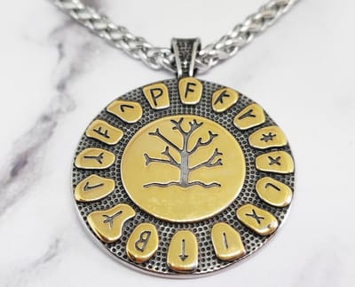 Mei's - Viking Tree of Life - ketting heren - RVS zilver/goud - 70 cm