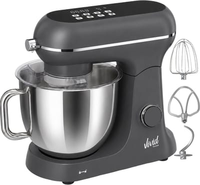Vivid Green Luxe Keukenmixer - 7L Mengkom met Verwarmde Bodem - Rijsfunctie - Touchscreen & Timer - Vaatwasserbestendig - Keukenmachine - Keukenrobot - Grijs