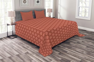 ABAKUHAUS Abstrakt dagdeken set – deken + kussenslopen, 264x220 cm – roestkleur