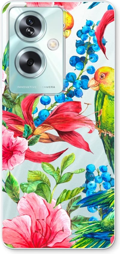 Case Company® - Hoesje geschikt voor Oppo A79 hoesje - Papegaaien - Soft Cover Telefoonhoesje - Bescherming aan alle Kanten en Schermrand