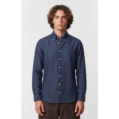 Brooks Brothers Button-down Shirt Linen Denim Size: S | Casual Shirts Outlet | Heren | Blauw