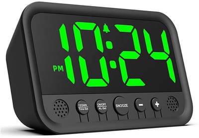 Wekker - Digitale wekker - Wekker kinderen - Digitale klok - Digitale wekker slaapkamer - Luide wekker voor mensen die heel diep slapen - Met groen LED-display - Met instelbaar volume - Snooze-functie - 12/24 uur - Voor op het bureau