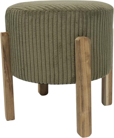 Home Deco Factory Bijzet krukje - groen - acaciahout - 35 x 35 cm - woonaccessoires - meubels