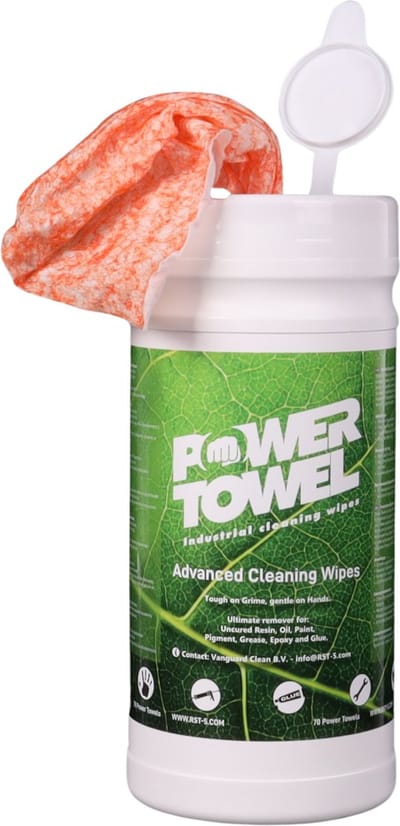 Power Towel - reinigingsdoekjes - 70 stuks - vochtige poetsdoeken - voor garages en werkplaatsen - milieuvriendelijk - duurzaam - Schoonmaken van olie, verf, vet, inkt en kitresten - ontvetter
