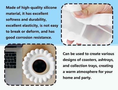 Dailygoods- Onderzetters - Set van 2 siliconen - Ronde epoxyharsvorm - Bubbelvormen - Harsschaalvormen - Hoge kwaliteit - Onderzetter
