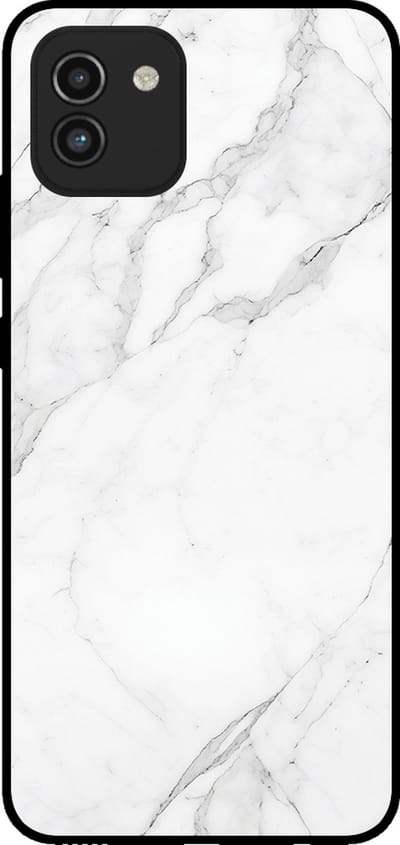 Smartphonica Telefoonhoesje voor Samsung Galaxy A03 met marmer opdruk - TPU backcover case marble design - Wit geschikt voor Samsung Galaxy A03