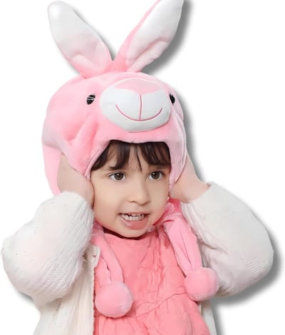 BoefieBoef Kindermuts met Dieren Oortjes voor Baby, Peuter & Kleuter 6 maanden tot 10 jaar – Warm Flanel Wintermuts – Dierenhoed Jongens & Meisjes – Beanie – Kerst en Sinterklaas Cadeau tip - Kou Carnaval & Halloween - Konijn Rabbit Roze Pasen